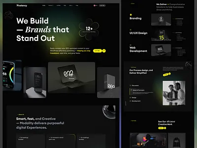 Digital Agency Website UX/UI Design |Clean & Modern Landing Page agency landing page ui branding website design creative agency creative studio ui custom studio design dark web design design agency website digital branding ui minimal agency ui modern ux web portfolio web ui service website ui uiux service page website design