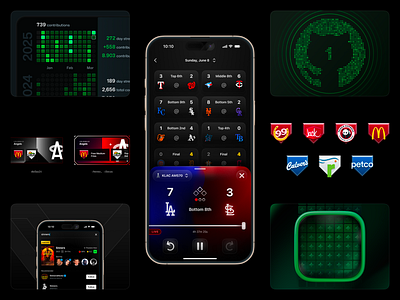 Seven Months Dark Mode Highlights baseball branding dark mode github gradient illustration ios iphone logo mobile movie sinners sports twitter ui ux vibrant