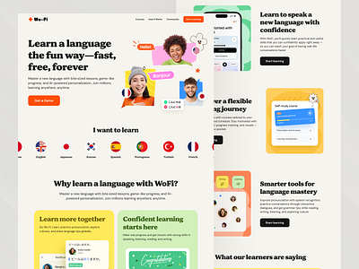 Language Learning Platform design e learning edu education landing page language language learning learning assistance saas saas website web web design website