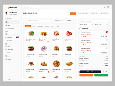 Modern POS Dashboard UI | Restaurant & Food Ordering System billing ui cafe pos dashboard ui food menu ui food ordering system inventory dashboard ui kitchen order ticket order management ui point of sale ux pos panel design pos ui design restaurant admin panel restaurant dashboard restaurant pos interface ui design