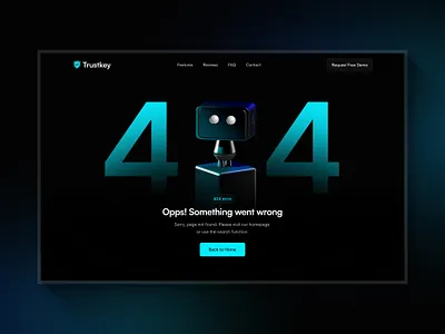 404 page UI design 404 dark design dark website error page page not found saas website ui ux web design