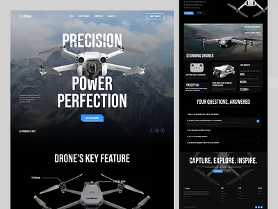 Drone Website Landing Page Design business camera drone dji drone drone e commerce drone website drones e commerce store elegant landing page mavic minimal online store quadcopter quadrocopter shopify technology uav web design website