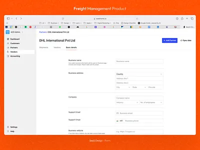 Forms Screen - Freight Management SaaS Product design form forms forms screen freight management saas product graphic design product design saas ui