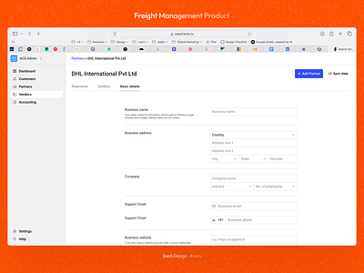 Forms Screen - Freight Management SaaS Product design form forms forms screen freight management saas product graphic design product design saas ui
