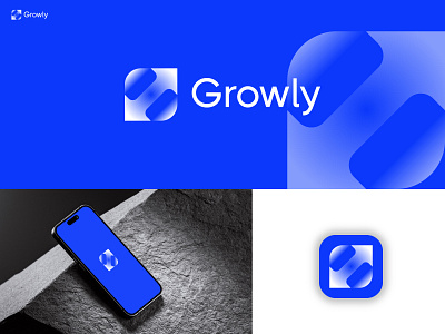 Growly Logo arrow arrow logo brand identity branding growth logo logo logo design tech tech logo