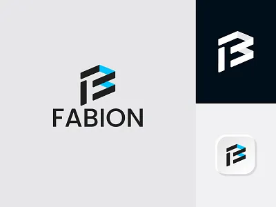 F B letter Fabion logo design b blue design f letter logo logo design minimal modern logo tech technology vector