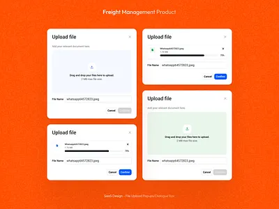 File Upload Popups - Dialogue Box - Freight Management SaaS design dialogue box file upload popups freight management saas product graphic design product design saas ui