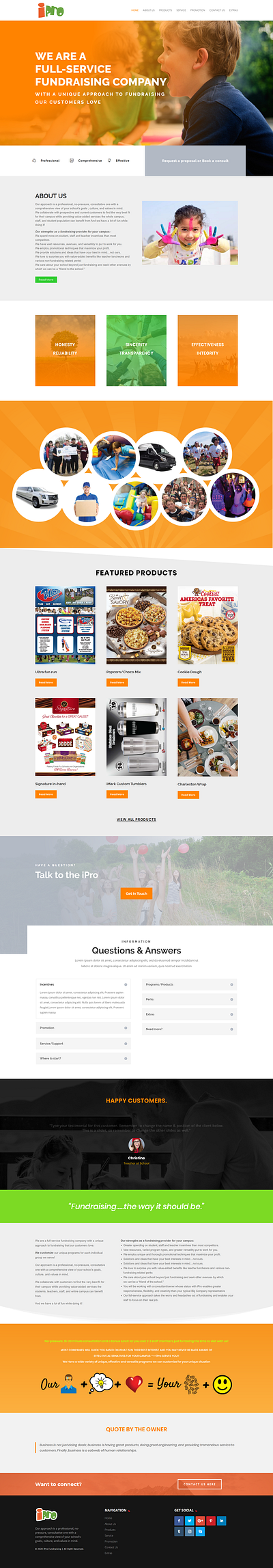 iPro Fundraising branding graphic design landing page web design website