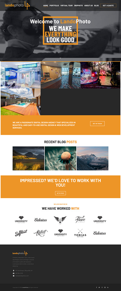 Lando Photo graphic design landing page web design website