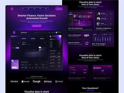 Finance Landing Page agency management b2b banking currency finance finance saas desgin finance saas landing page fintech fintech website landing page management modern money saas saasproduct startup transaction ui design ui ux web design