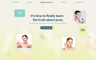 Clean & Fresh Skincare UI Design branding figma figma design landing page skincare design ui design