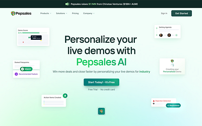 Hero Section For Pepsales Product Page motion graphics ui