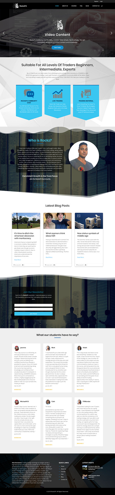 RockzFX graphic design landing page web design website