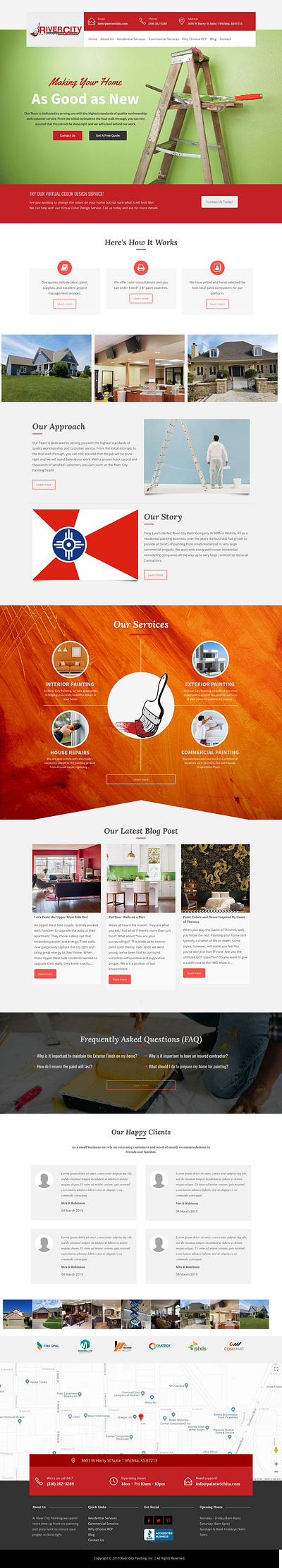 River City Painting branding graphic design landing page web design website