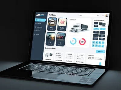 Logistics Fleet Management Dashboard-TRUCK VISION automation corporate courier custom enterprise software delivery inventory management logistics logistics management dashboard modern dashboard order management shipment track shipment tracking shipping supply chain track track vision transport uiux web app
