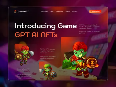 NFT Gaming Landing Page Redesign 3d game blockchain crypto game cryptocurrency dark game design gamefi homepage marketplace minimal modern nft nft game nft landing page nfts ui ui design website website design