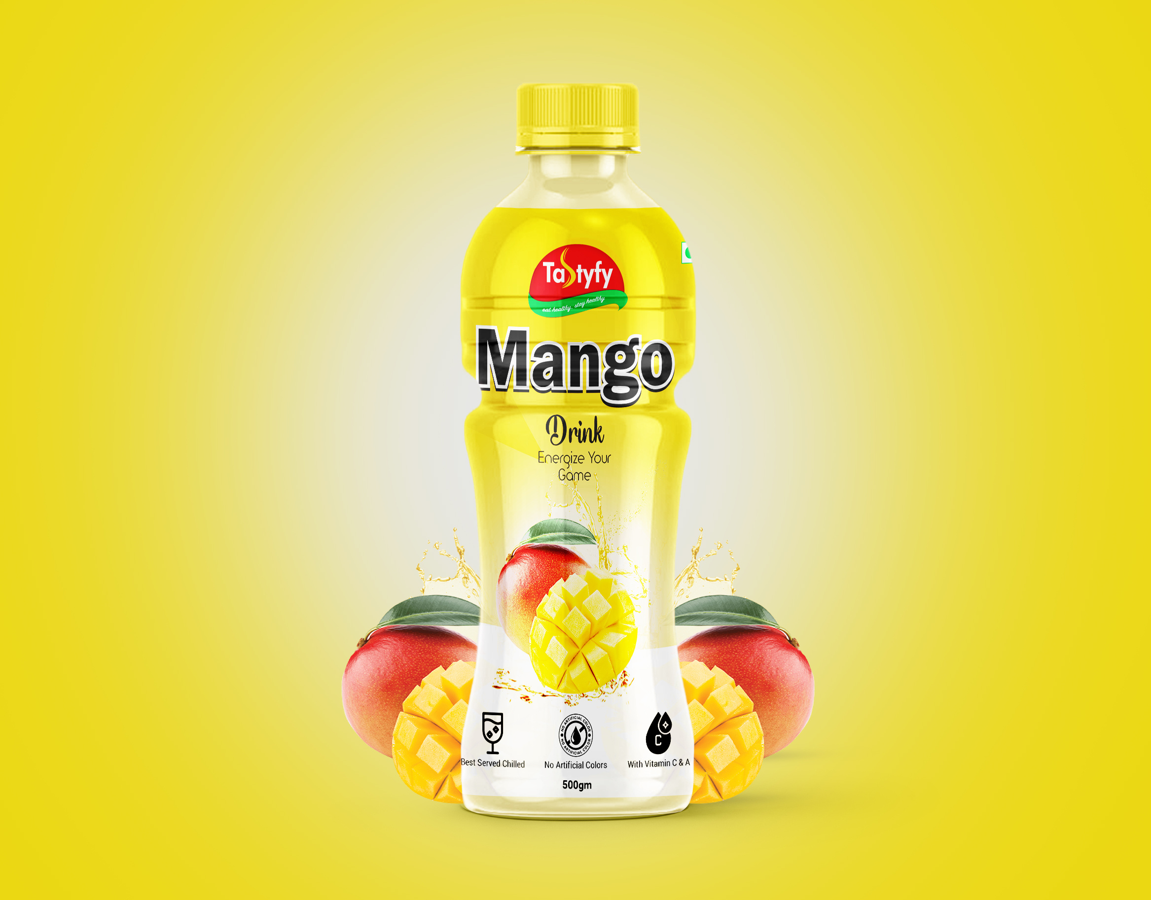 Mango Drink Label Design product presentation