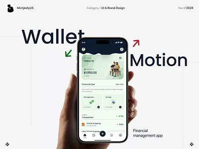 Wallet Motion - Financial Management App 3d app brand identity branding budgeting design figma finance financial management minimalism mobile money ui user experience user interface ux