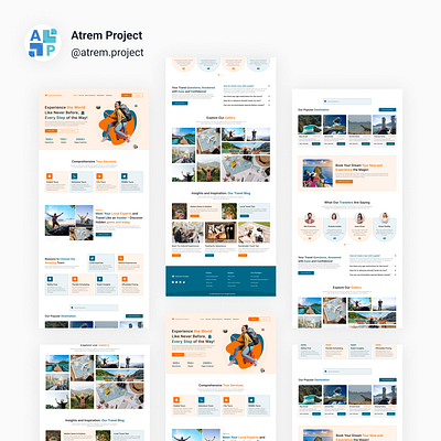 Adventure Compass - Landing Page Travel atrem project figma mobile app ui ui design uiux user interface ux ux design web design