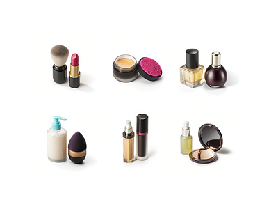 3D Cosmetic Icons – Elegant Beauty Product Set 3d cosmetic 3d icon airbnb icon beauty product cosmetic icons elegant icon icon design luxury icon makeup product icon realistic icon skincare sora stylized icons ui icons