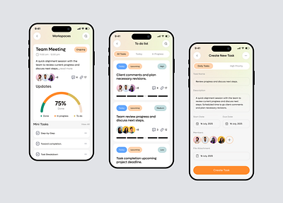 Task Management App daily tasks goal tracking app habit tracking app mobile app mobile application project management app task app task list task management spp team management to do app ui user exprience