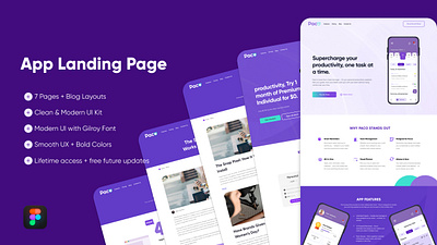 Landing Page Design | Time Management App — Paco figma landingpage minimaldesign productivityapp saasdesign startupui uidesign webdesign