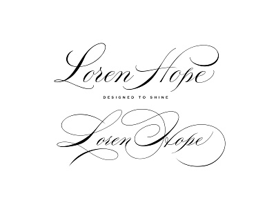 Elegant Calligraphy Design for Loren Hope Jewelry Packaging calligraphy logo logo design luxury branding signage wordmark