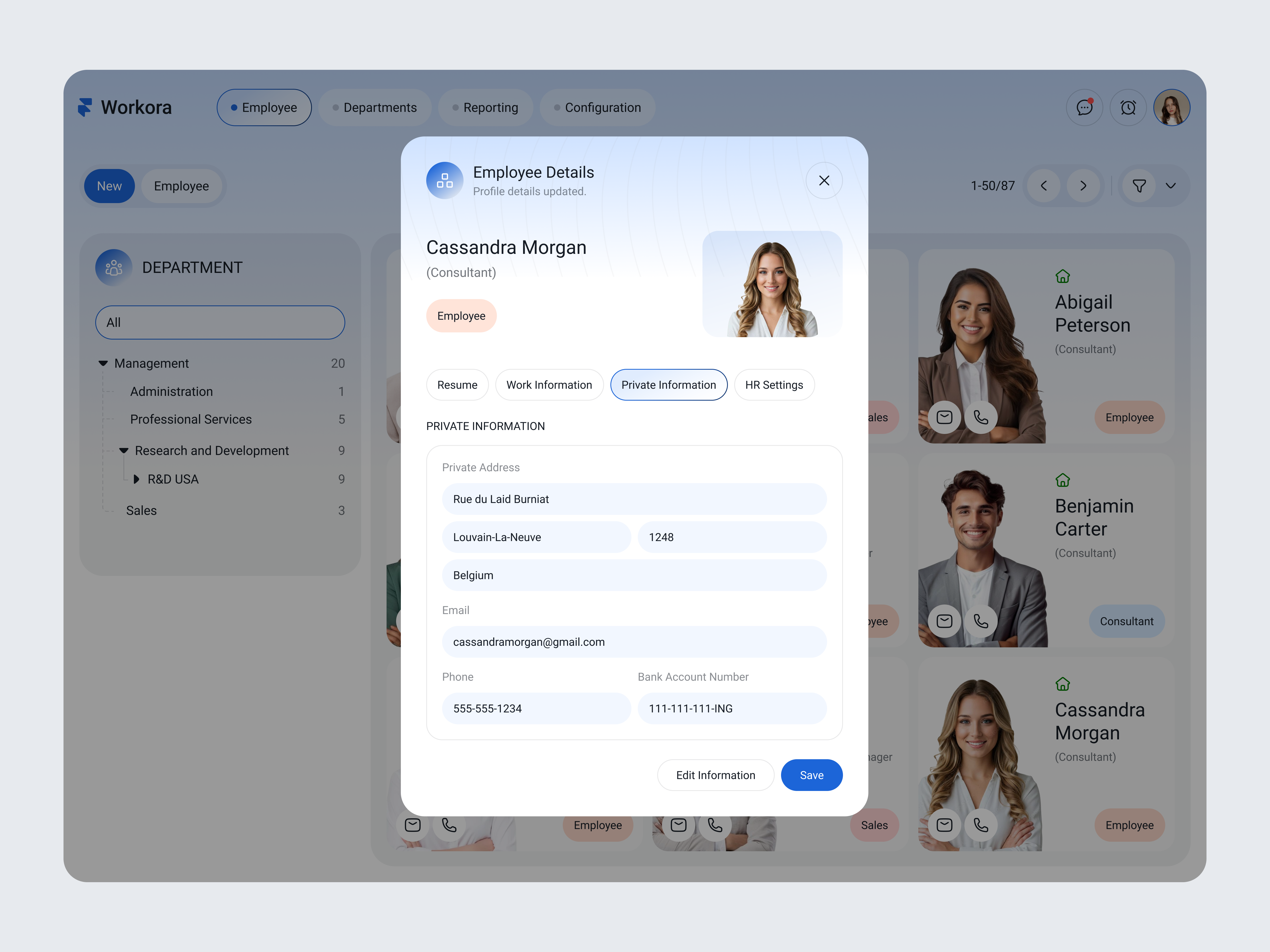 Employee Detail for a ERP System crm dashboard detail employee erp hiring hrm hrs human resources job management manager organization pipeline saas saas design software uiux web design webapp