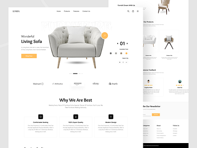 Lusifa - Furniture Website Design ecommerce landing page ui uiux web design website