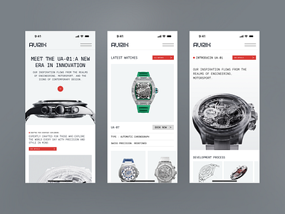 Aurik | Mobile Responsive Website Design ecommerce landing page luxury minimalist mobile mobile app mobile design responsive responsive design saas ui ux watch web design website