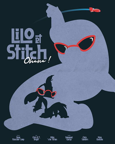 Lilo & Stitch 2025 ad colours disney film flatdesign graphicdesign illustration movie paper poster print
