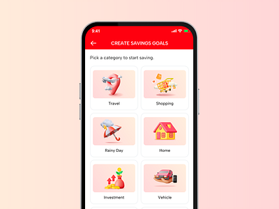 Fintech App Manual Entry Savings Goals fintech fintech app mobile app savings goals ui uiux design
