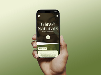 Glowe Naturals – Mobile UI Design 🌿📱 beauty dribble figma mobile ui photoshop product design skincare skincare branding skincare design skincare website ui uidesign uiux userinterface webdesign website design