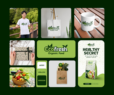 🌿 EcoFresh Organic Food – Fresh Branding for a Healthier Future agriculture branding eco eco friendly farm food branding fresh fruit graphic design green healthy logo organic organic food packaging sustainable vegetable