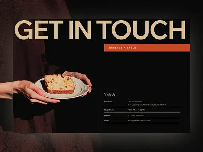 Contact Page — UI Exploration bbq cafe catering contact contact page contact us dark ui food get in touch hotel minimal restaurant shop ui ux web design website