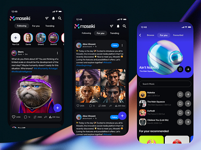 All-in-One Social NFT Platform 🔥 | Dark UI + Seamless UX animation cryptoux designtrends2025 dribbbleshots fintechui microinteractions nftplatform productdesign socialapp ui uidesign web3design