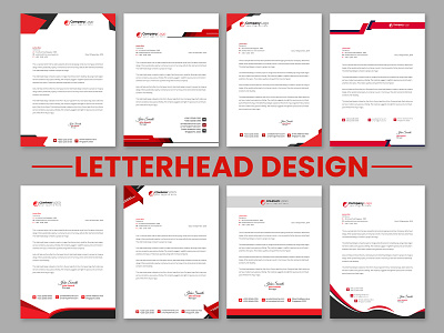 Business Letterhead Design Template branding design graphic design invoice letterhead letterhead design print red template