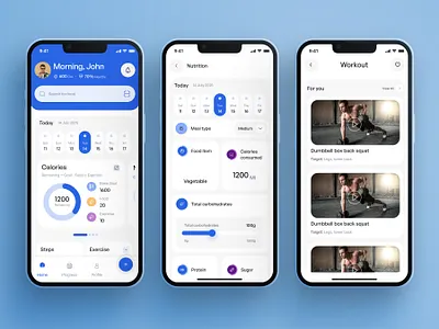 Fitness & Food Scanner App – Health Tracker UI app design app ui figma figma design fitness app fitness tracking app home page mobile app modern app tarndind design ui ui design uiux