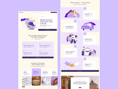 Branding and Web Design ✦ Dental Tourism branding business illustrations dental dentist digital art editorial illustration graphic design illustration landing page stomatology ui uxui web design