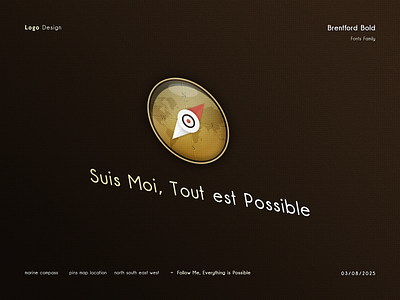 Logotype. Suis Moi, Tout est Possible brand branding circle compass design east west graphic design illustration illustrator ai location logo logotype marine compass north south photoshop psd pins map print designer typo typography ui ux designer world