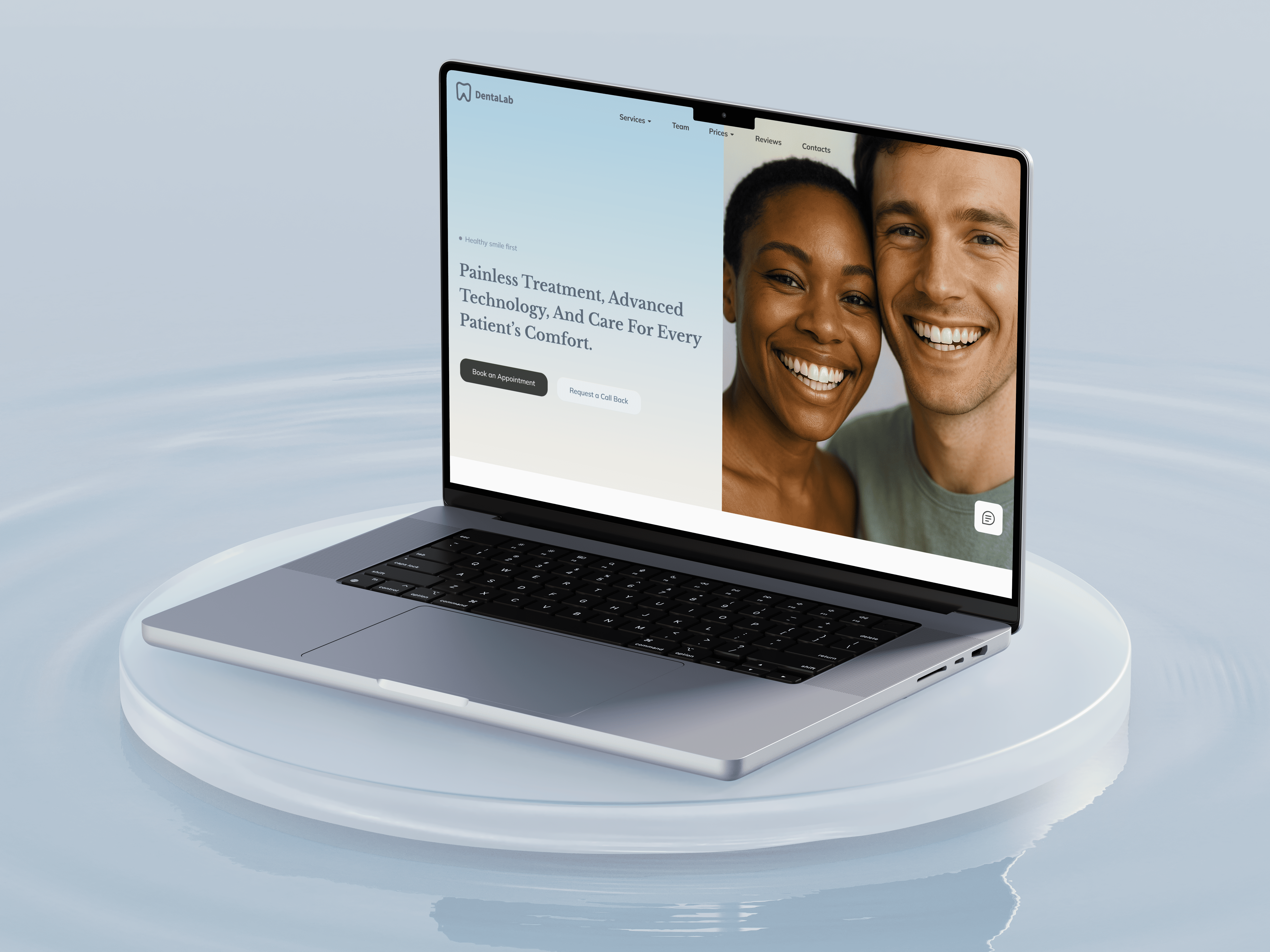 DentaLab – Modern Dental Clinic Website branding dentalclinic dentalwebsite design landing logo ui ux webdesign