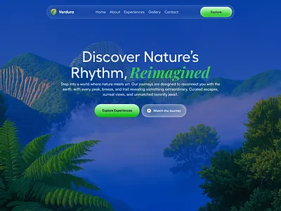 Discover Nature Hero Section adventure design green nature ui web website