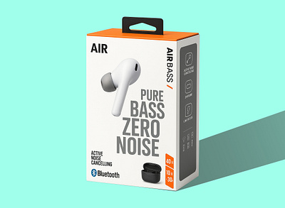Earbud Box Packaging Design box packaging brand identity earbud gadget graphic design headphone packaging packagedesign packaging packaging box packagingdesign print product packaging tech product packaging typography