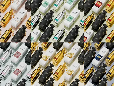 Perfume brand 3d blender illustration