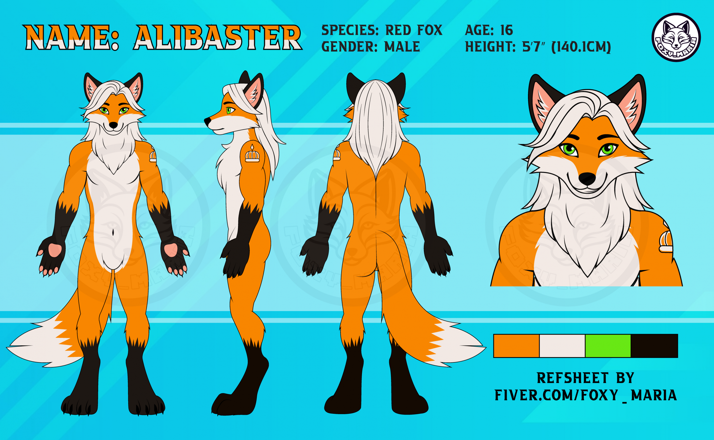 Fox Furry Fursona Premium Ref Sheet Art by Foxy_Maria originalcharacter