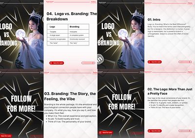 Logo vs Branding | Minimal Carousel Design branding design btanding carsouel branding carsouel design carsouel post creative carsouel graphic design tips instagram carsouel instagram carsouel post linkedin carsouel design linkedin post logovsbranding minimal design visual identity