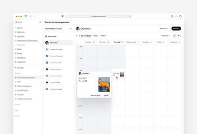 Social Media Management Webapp app design branding product design ui uiux web design