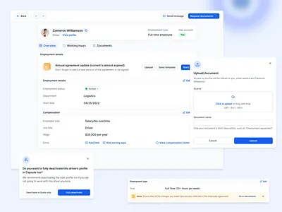 Driver Profile + Document Management compliance crm document management document verification driver management employee tool enterprise design government government documents government id hr process process automation profile management upload user management user profile verification workflow