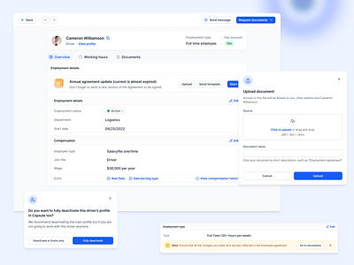 Driver Profile + Document Management compliance crm document management document verification driver management employee tool enterprise design government government documents government id hr process process automation profile management upload user management user profile verification workflow