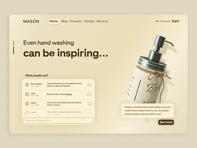 Even hand washing can be inspiring! creative futuristic landing modern product design website